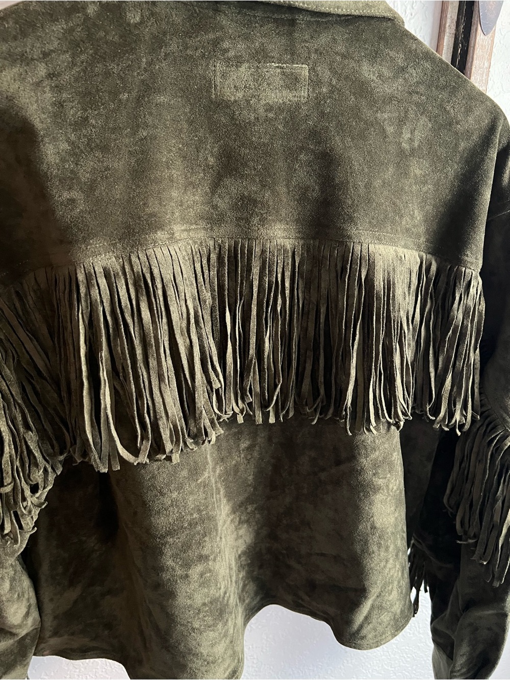 Blank NYC Olive Green Suede Fringe Jacket - Picture 4 of 5